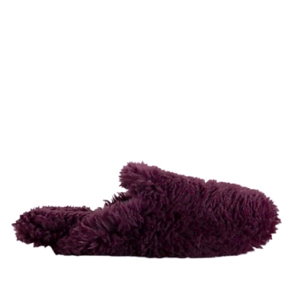 NWT Express Fluffy Faux Fur Slip-On Slipper Indoor/Outdoor Dark Purple Small 5-6 - Picture 6 of 9
